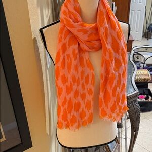Orange and Pink Patterned Scarf